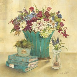 Постер цветы букет ваза натюрморт картина текстурная бумага